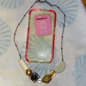 Samsung galaxy 6 cell phone cover and necklace costume.